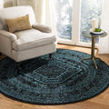 SAFAVIEH Adirondack Collection 6ft Round Black Teal Area Rug