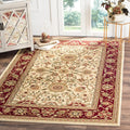 Area Rug 5 ft 3 in x 7 ft 6 in Ivory & Red - Traditional Oriental