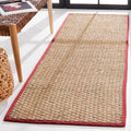 Seagrass Runner Rug 2ft 6in x 8ft Natural & Red - Basketweave Runner