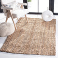 Handmade Jute Area Rug - Natural Brown, 5ft x 7ft 6in for Farmhouse