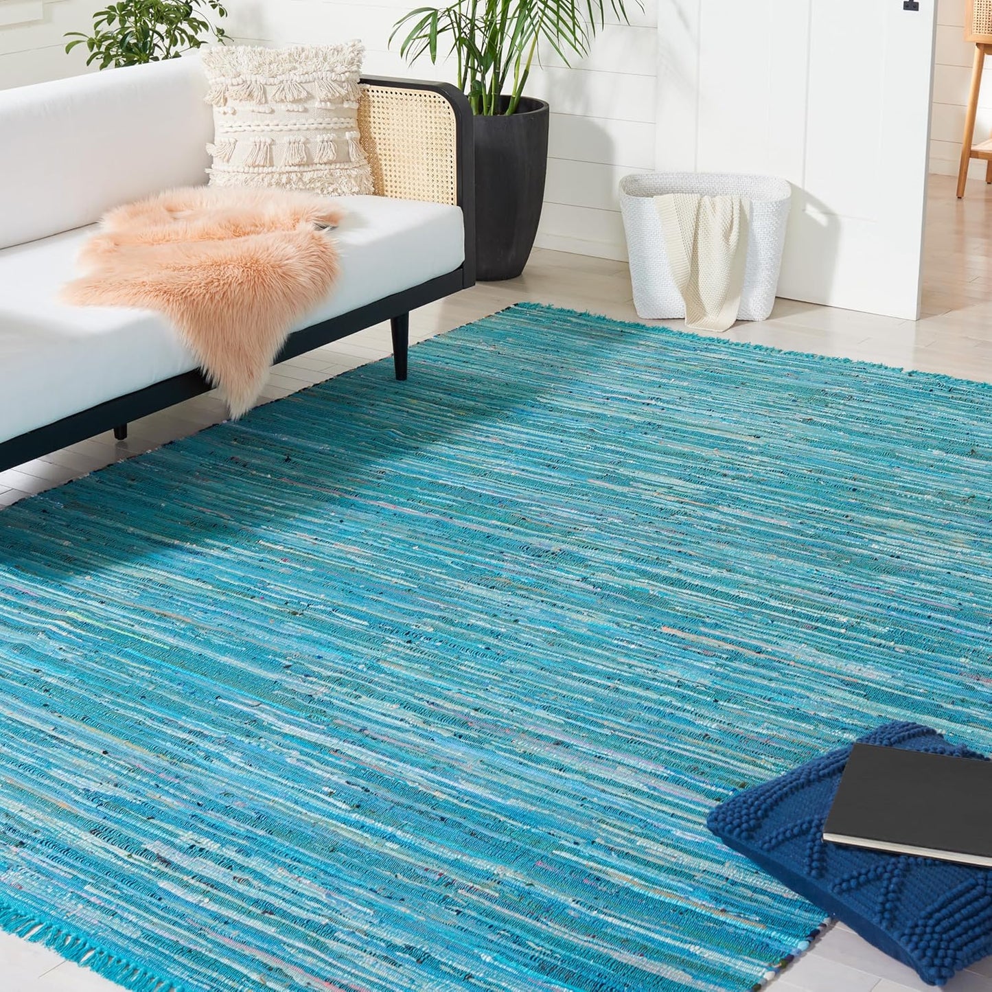 SAFAVIEH Rag Rug Collection Area Rug - Handmade Boho Stripe