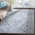 Brentwood 4 ft x 6 ft Navy Light Grey Medallion Rug - Durable & Stain