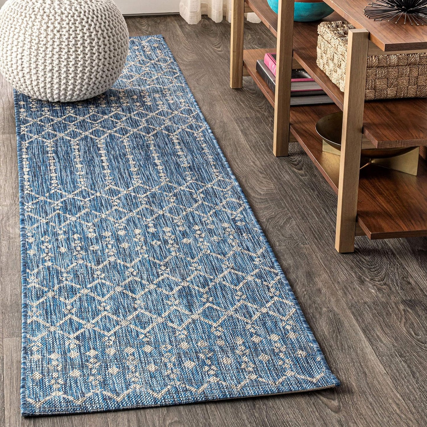 JONATHAN Y Moroccan Geometric Indoor Outdoor Runner Rug 2X20