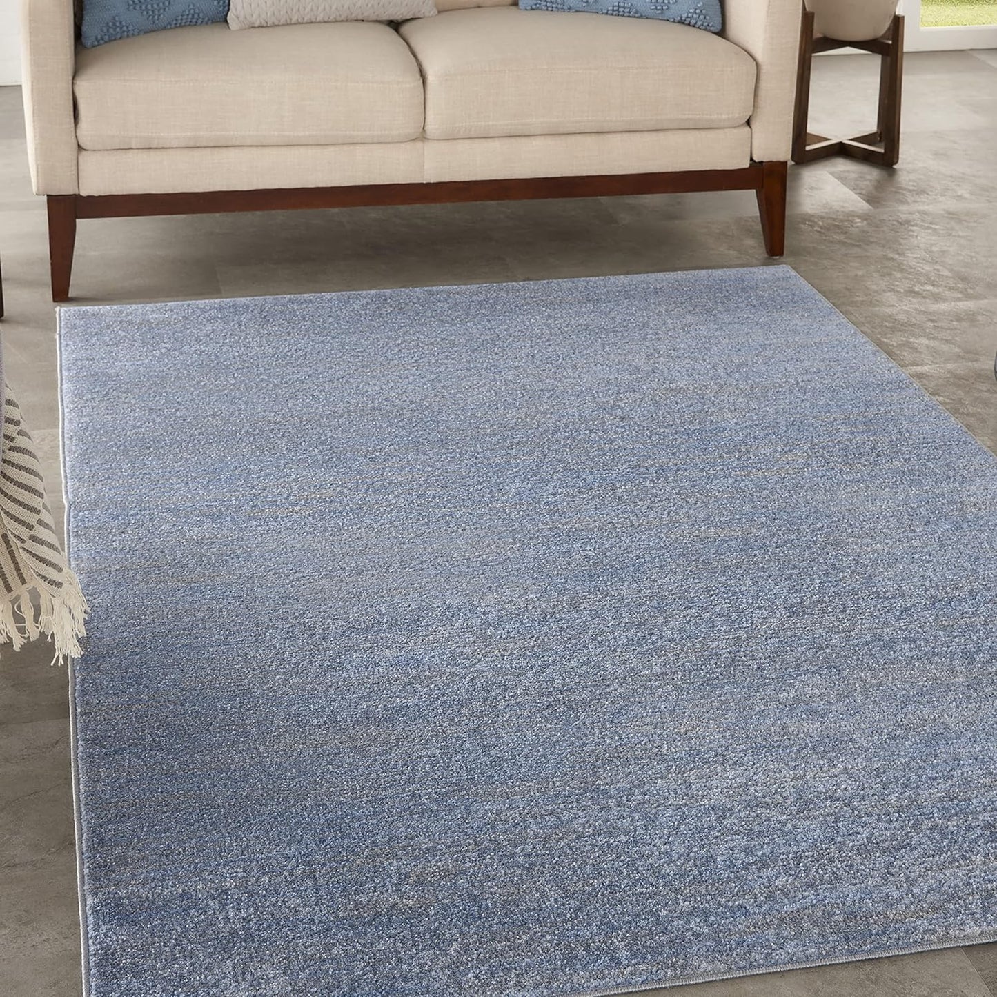 Nourison Essentials Indoor/Outdoor Blue/Grey Area Rug 6ft x 9ft