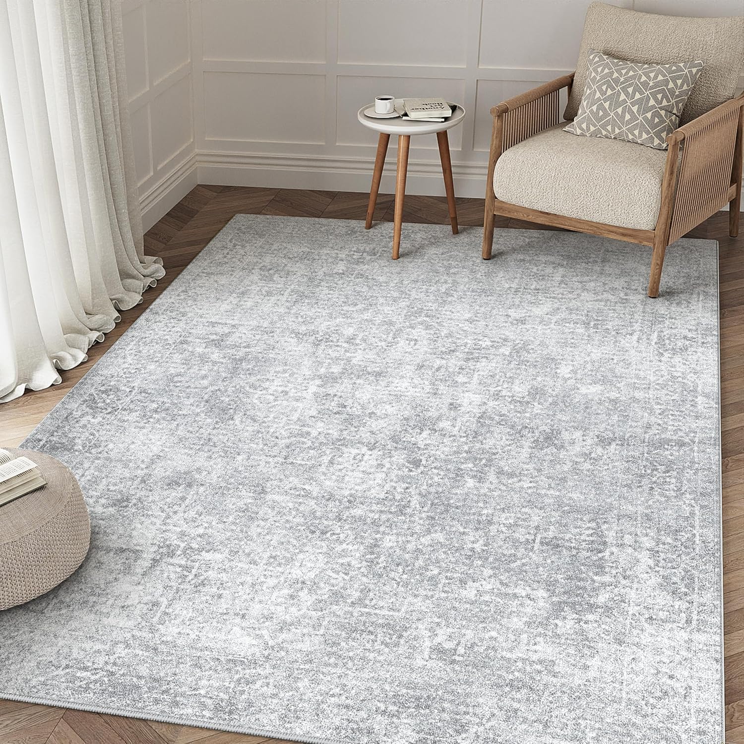 3x5 Area Rug Washable Vintage Carpet for Indoor and Office Use
