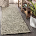 Hand Woven Chunky Jute Gray Runner Rug for Bohemian Spaces
