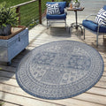 Outdoor Round Rug 5ft Washable Indoor/Outdoor Rug - Durable Patio
