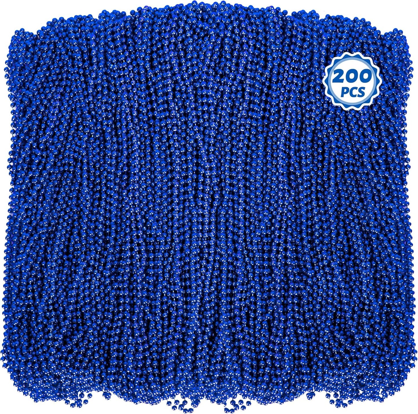200 PCS Mardi Gras Beads - Vibrant Blue Bead Necklaces for Parties