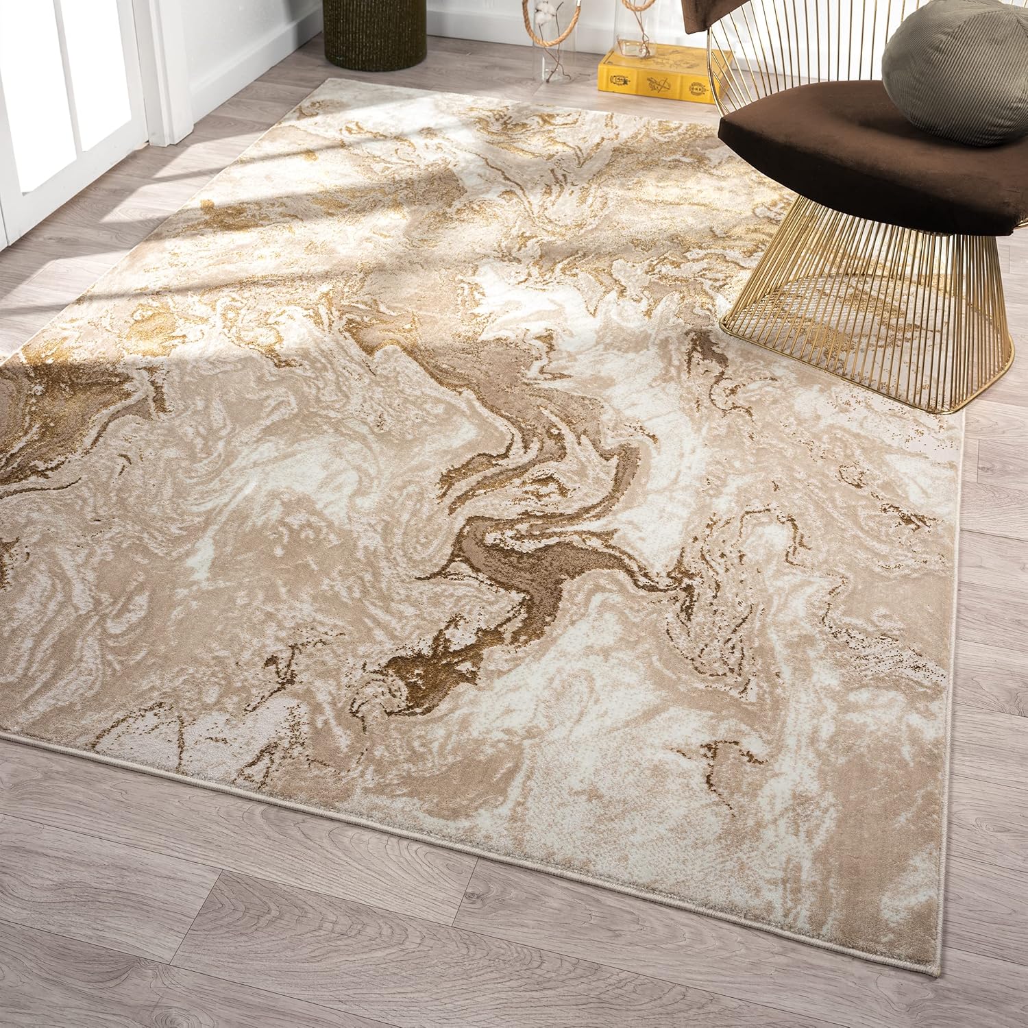 LUXE WEAVERS Marble Swirl Abstract Area Rug, Beige 8x10 Review