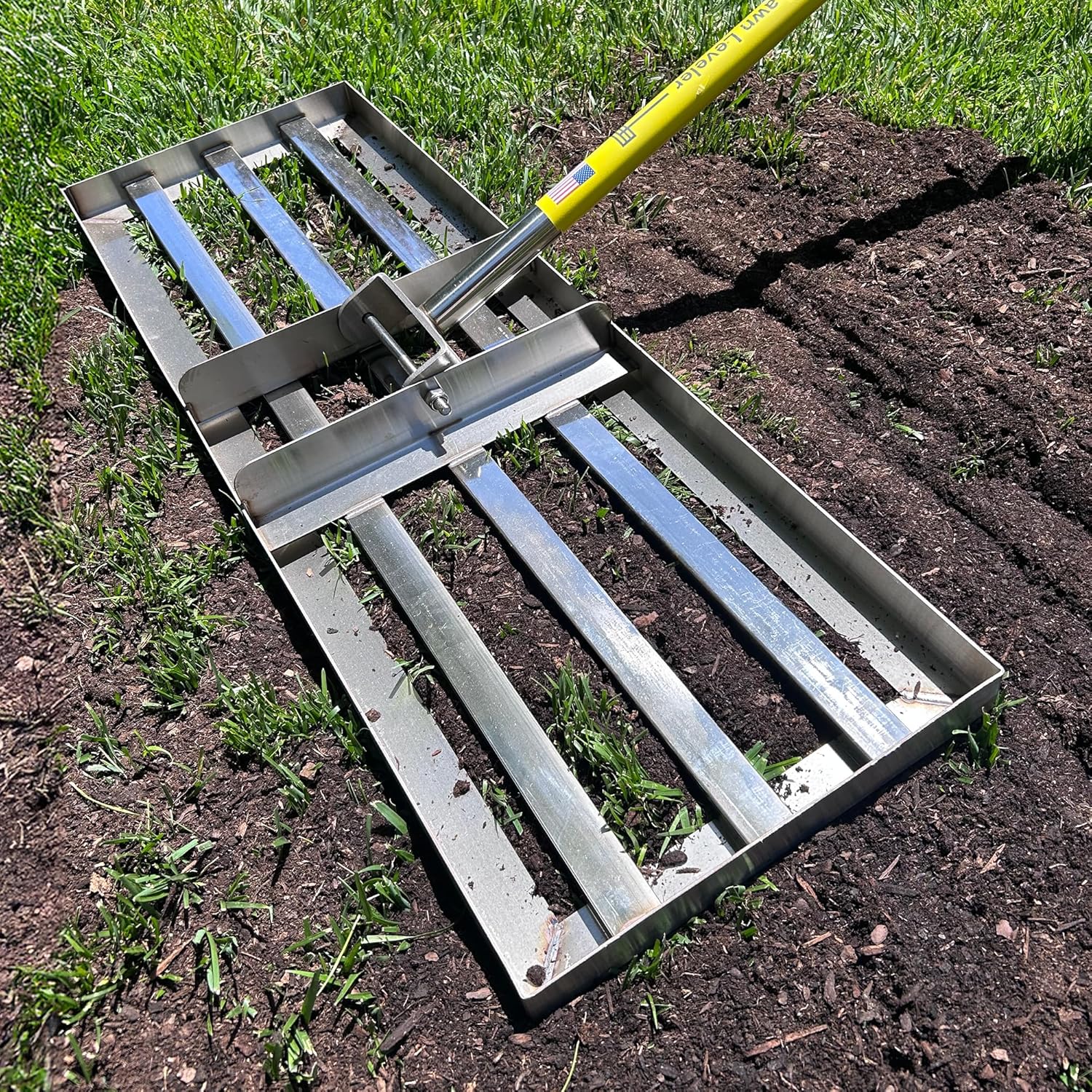 Rocklin Lawn Leveling Rake for Easy Soil and Dirt Leveling