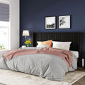 Allewie King Size Velvet Bed Frame with Wingback Headboard - Sleek