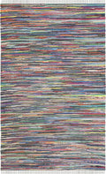 Handmade Boho Stripe Cotton Area Rug - 6ft x 9ft for Living Room