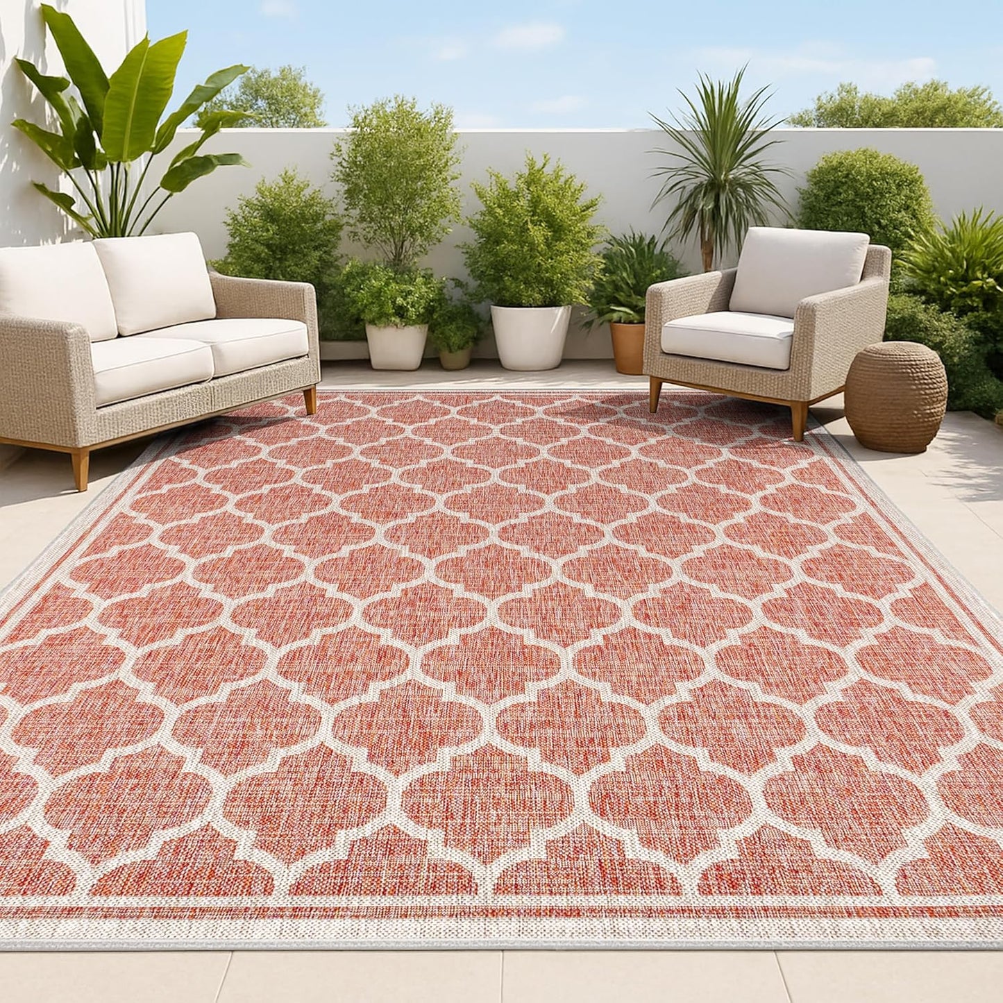 JONATHAN Y Moroccan Trellis Indoor Outdoor Area Rug for Patio