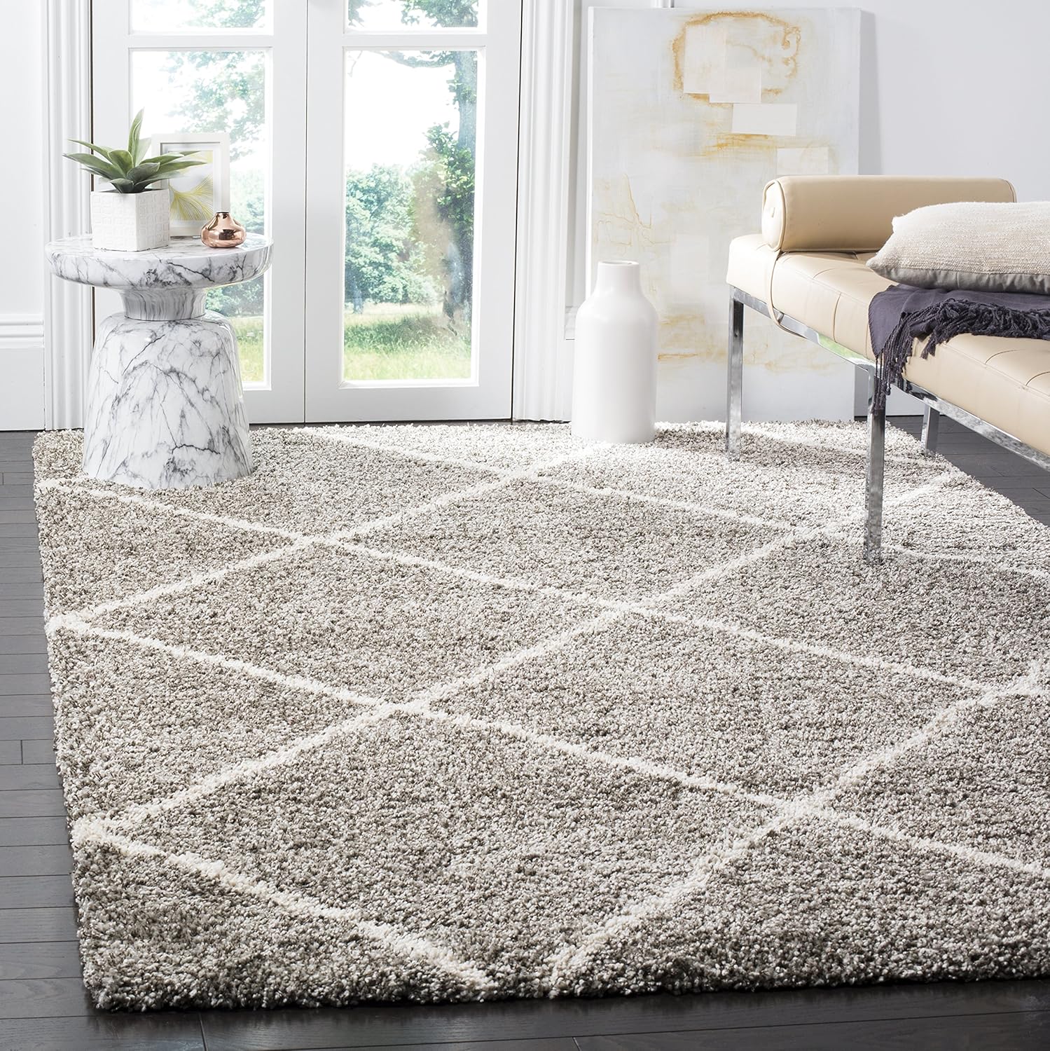 SAFAVIEH Hudson Shag Area Rug - Modern Diamond Design, 6ft x 9ft