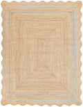 Wave Scalloped Natural Jute Runner Scallop Rug 9ftx12ft - Boho