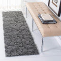 SAFAVIEH Florida Shag Runner Rug 2ft 3in x 7ft - Plush Grey Scroll