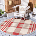 SAFAVIEH Courtyard Collection 4ft Round Red/Bone Area Rug Review