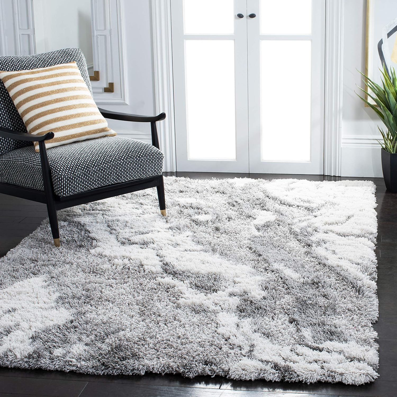 SAFAVIEH Horizon Shag Collection Area Rug - Modern Abstract Design