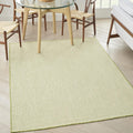 Courtyard Indoor/Outdoor Ivory Green 6 ft x 9 ft Rug - Durable Flat