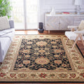 8 ft x 11 ft Black & Ivory Oriental Area Rug - Non-Shedding