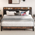 LIKIMIO King Bed Frame with Storage Headboard - Noise Free, Easy