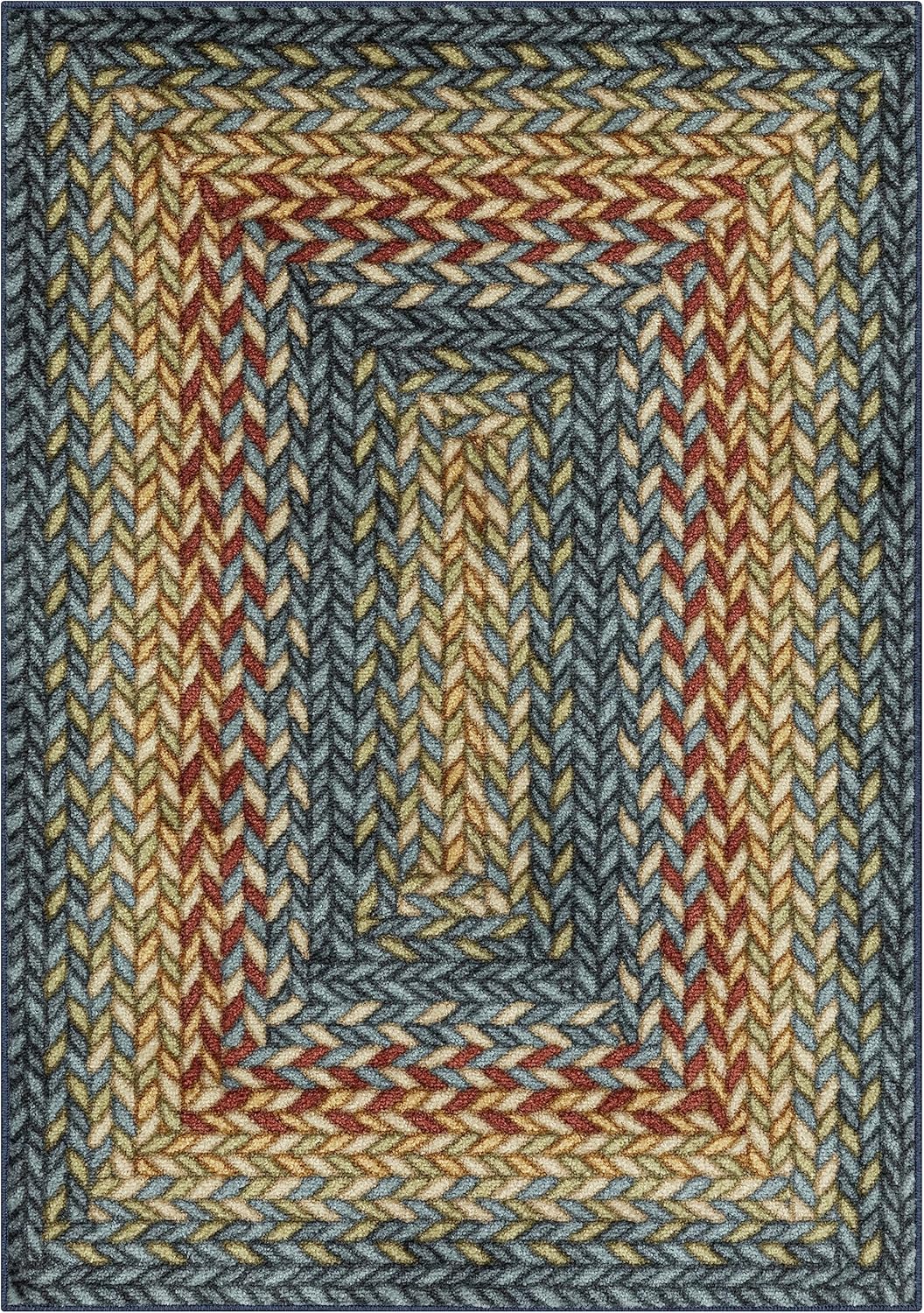 Maples Rugs Marion Bohemian Braid Design Area Rug for Home