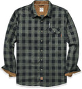 Men's Flannel Shirt Long Sleeve Casual Button Down - Brushed Cotton