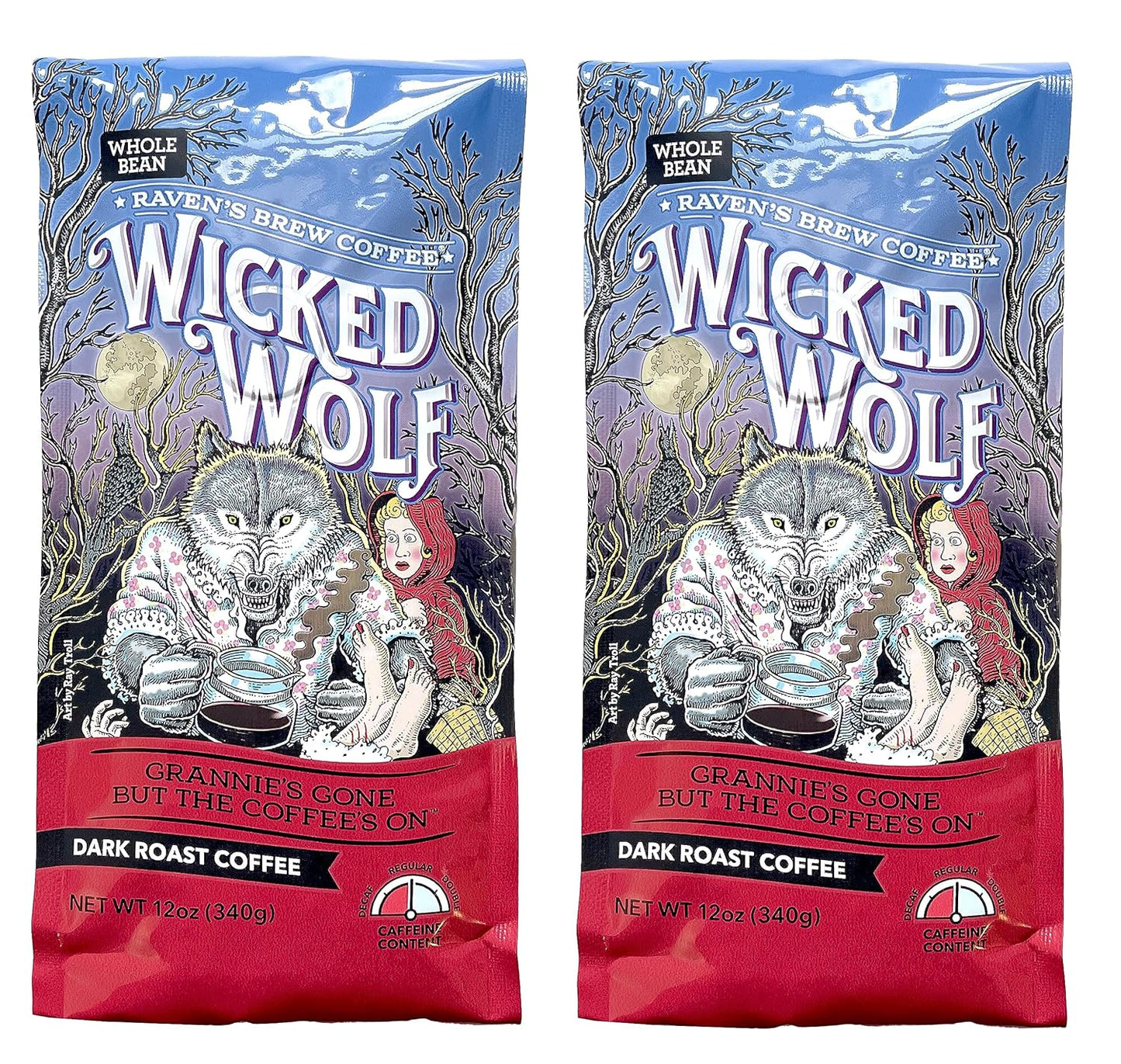 Wicked Wolf Whole Bean Coffee - Dark Roast with Currant Flavor