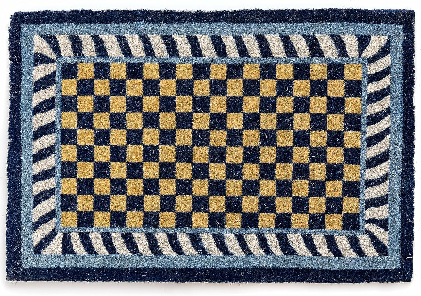 MACKENZIE-CHILDS Entrance Mat: Decorative Blue-and-White Doormat