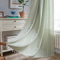 Boho Curtain for Bedroom 52in x 108in Sage Green - Semi-Blackout