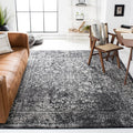 Evoke 11ft x 15ft Black Grey Oriental Distressed Area Rug - Durable