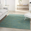 Nourison Essentials Indoor/Outdoor Blue Green 6 ft x 9 ft Rug - Easy