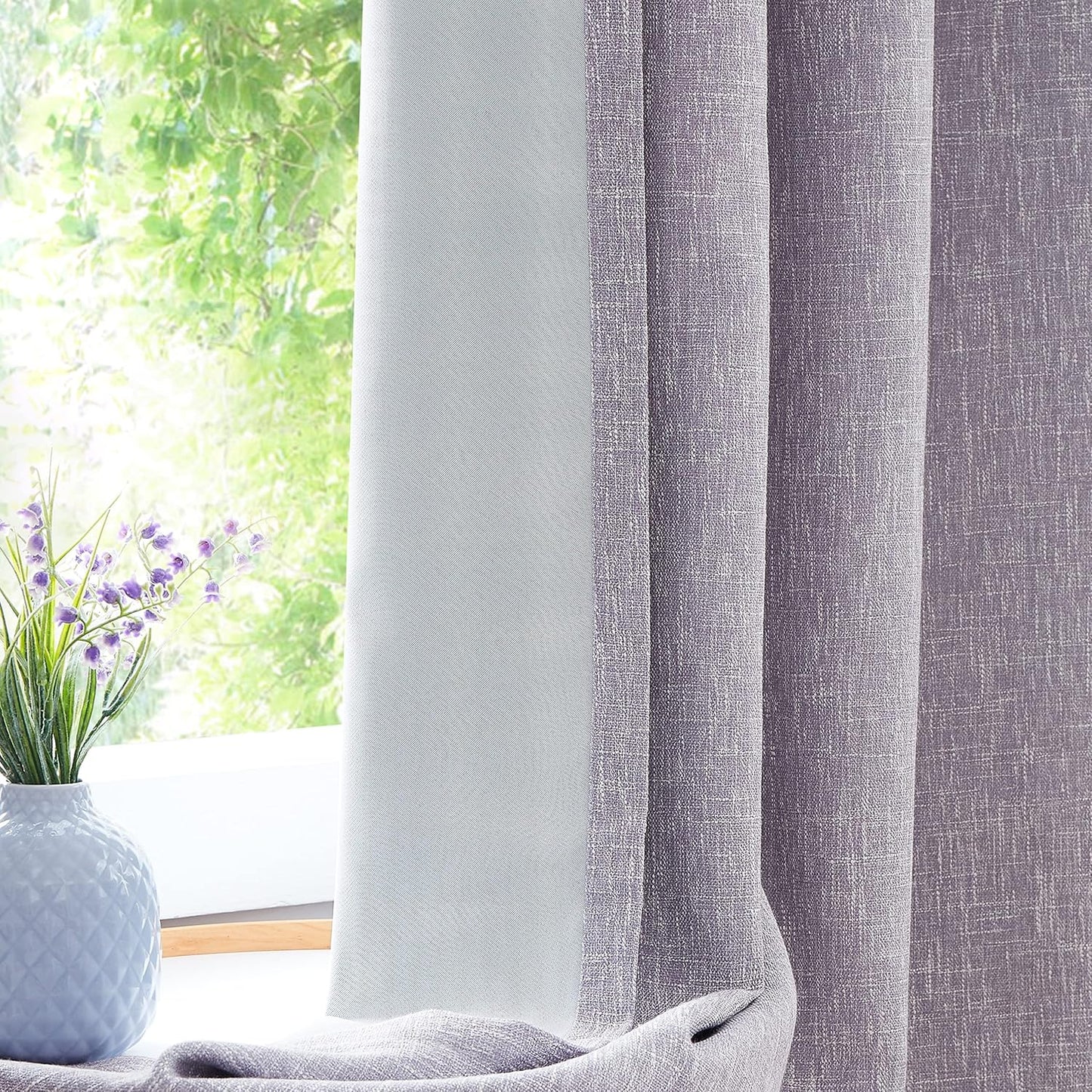Lavender Solid Full Blackout Curtain for Bedroom and Living Room