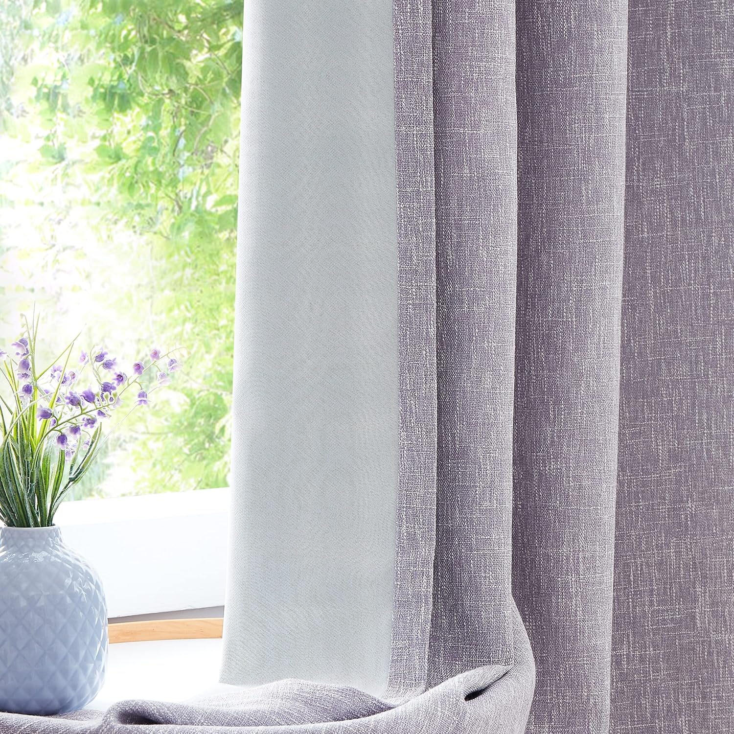 Lavender Solid Full Blackout Curtain for Bedroom and Living Room