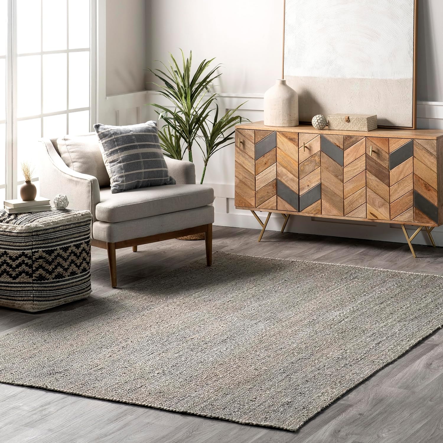 nuLOOM 3x5 Rigo Jute Hand Woven Area Rug for Cozy Spaces