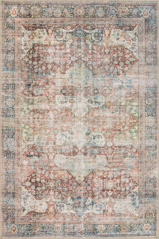 Loloi Loren Collection Area Rug in Brick/Multi for Any Room
