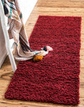 Unique Loom Solid Shag Area Rug Runner 2 ft 2 in x 6 ft 7 in - Cozy