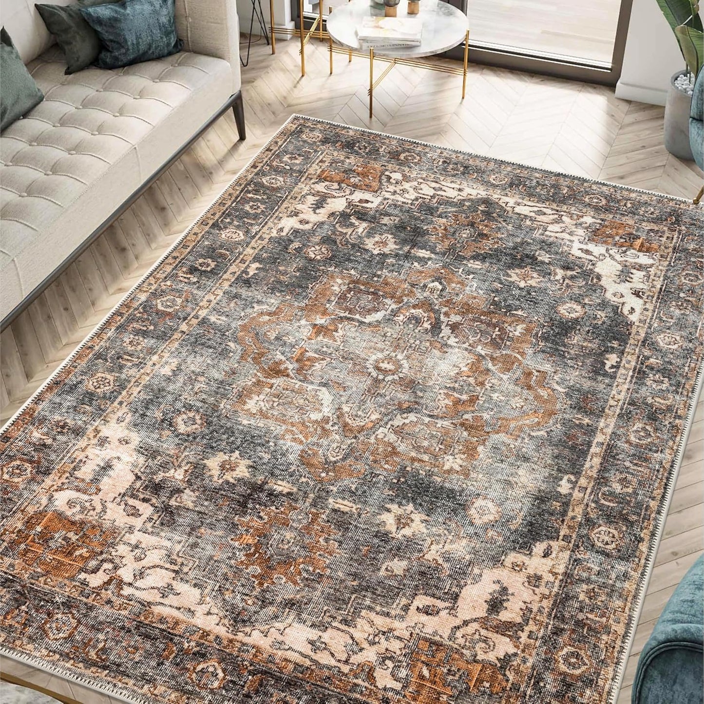 Keen Home Design 8x10 Rug - Vintage Machine Washable Area Rug