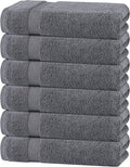 White Classic Wealuxe Grey Towels 6 Pack - Soft, Quick Dry Bath Towels