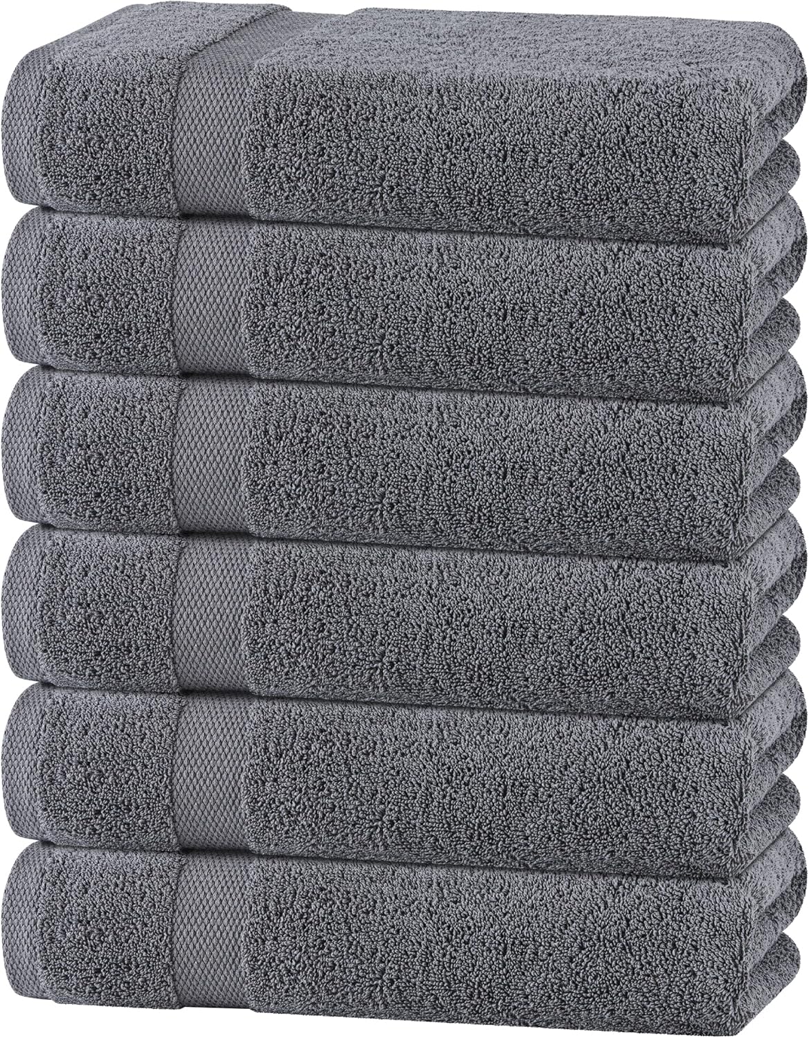 Soft Extra Absorbent Grey Towels for Bathroom 6 Pack Set