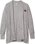 chicka-d Women's Cozy Fleece Cardigan Heather Grey - Mid-Thigh Comfort