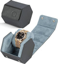 Genuine Leather Watch Roll for 2 Watches by QWATCHBANDS