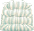 Ticking Stripe Aqua Dining Chair Pad with Ties - Medium 18 Chair