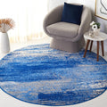SAFAVIEH Adirondack 4 ft Round Silver Blue Rug - Durable Modern