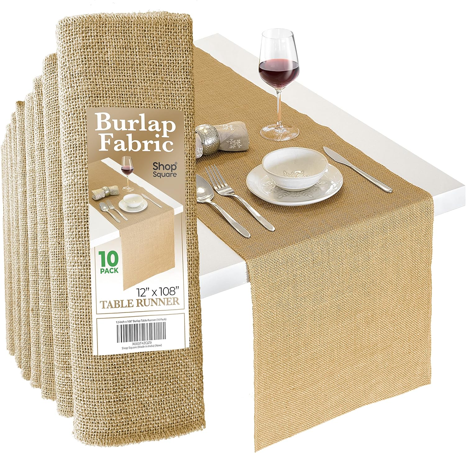 Burlap Table Runners 12 x 108 Inch for Rustic Decor Events