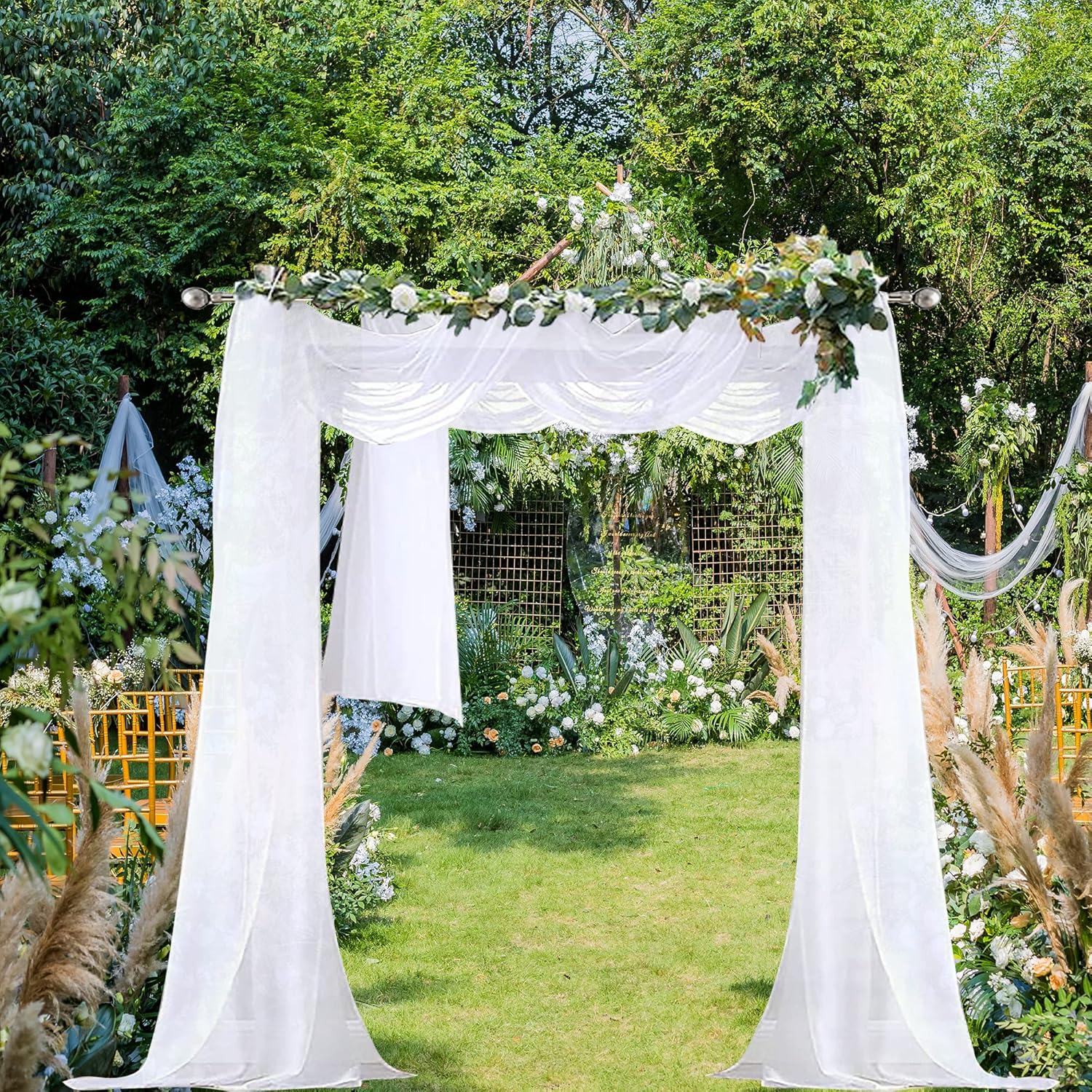 Chyhomenyc White Sheer Curtains - 12FT Length