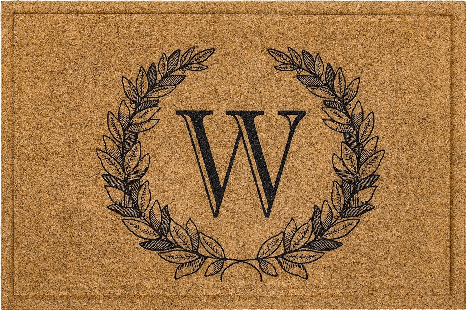Mohawk Home Entryway Door Mat Laurel Monogram Letter W 2ft x 3ft