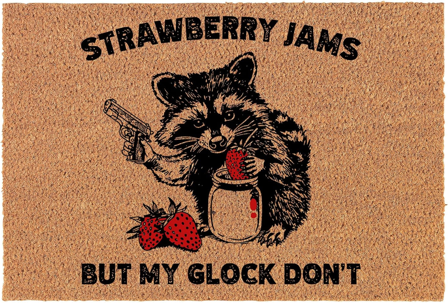 Coir Doormat Front Door Mat Funny Raccoon Gift for New Home