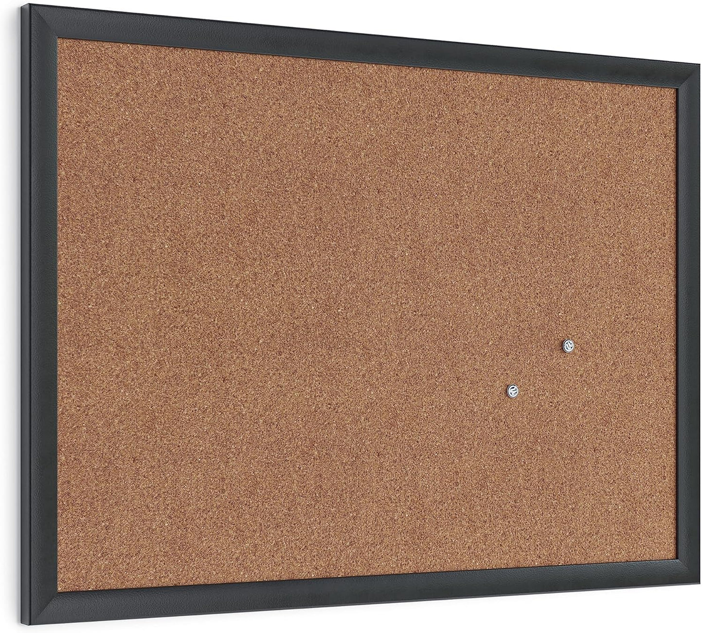 U Brands Cork Bulletin Board with Black Wood Frame, 17 x 23 in