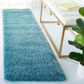 SAFAVIEH Milan Shag Runner Rug 2 ft x 12 ft - Plush Aqua Blue